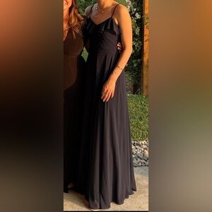 Bill Levkoff Elegant Navy Blue Maxi Dress